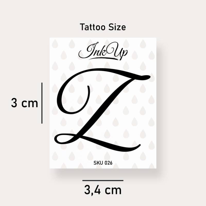 Buchstabe Z Initialien Tattoo | 2-Wochen Semi Permanentes Natürliches Temporäres von Etsy - InkUpTattoo