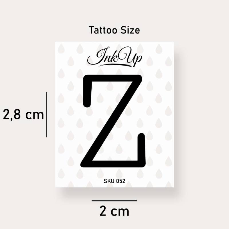 Buchstabe Z Initialien Tattoo | 2-Wochen Semi Permanentes Natürliches Temporäres von Etsy - InkUpTattoo