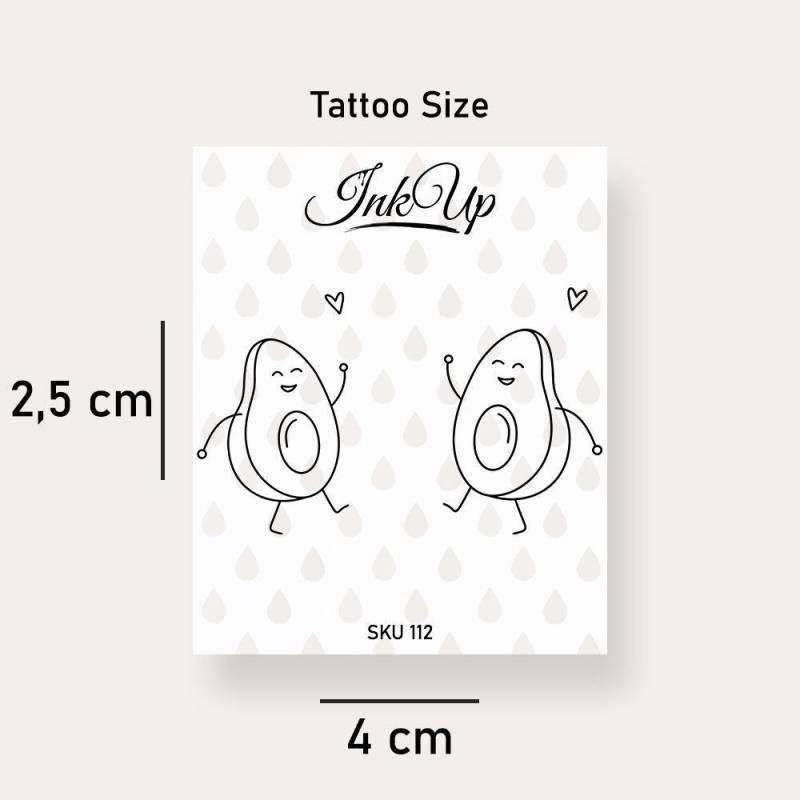 Temporäres Tattoo Avocado Partner Temporäres Tattoo Avocado Partner von Etsy - InkUpTattoo