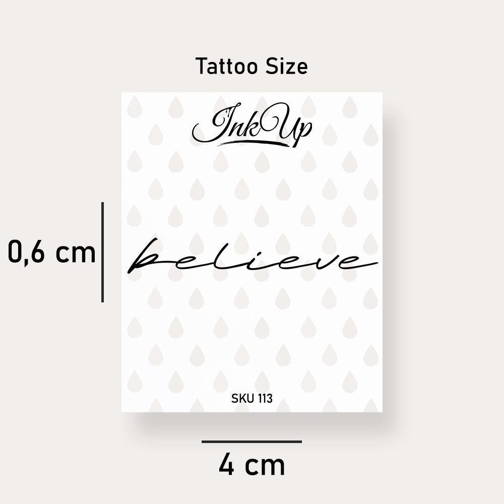 Temporäres Tattoo Believe Temporäres Tattoo Believe von Etsy - InkUpTattoo