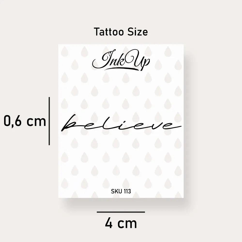 Temporäres Tattoo Believe von Etsy - InkUpTattoo