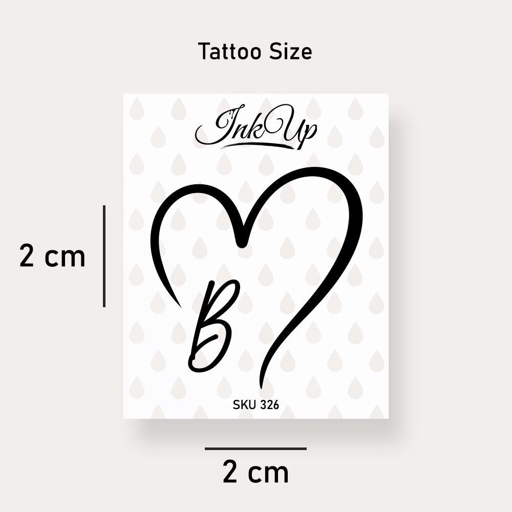 Temporäres Tattoo Buchstabe Herz Initialien | A-Z von Etsy - InkUpTattoo