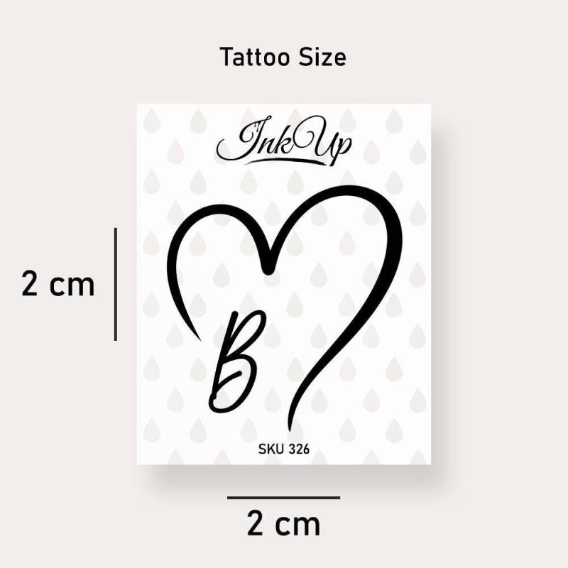 Temporäres Tattoo Buchstabe Herz Initialien | A-Z von Etsy - InkUpTattoo