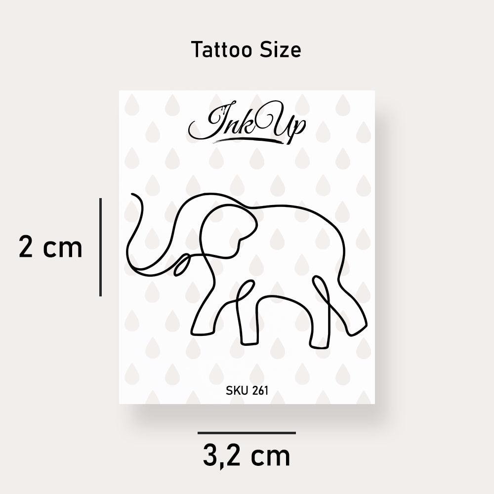 Temporäres Tattoo Elefant Linie Temporäres Tattoo Elefant Linie von Etsy - InkUpTattoo