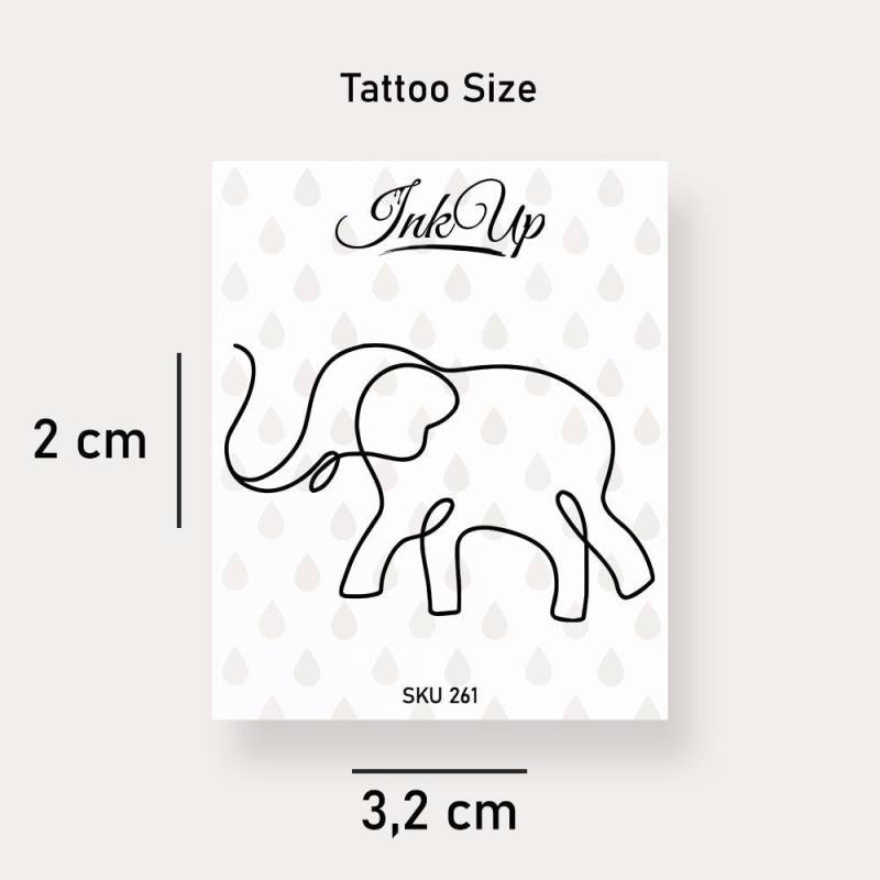 Temporäres Tattoo Elefant Linie Temporäres Tattoo Elefant Linie von Etsy - InkUpTattoo