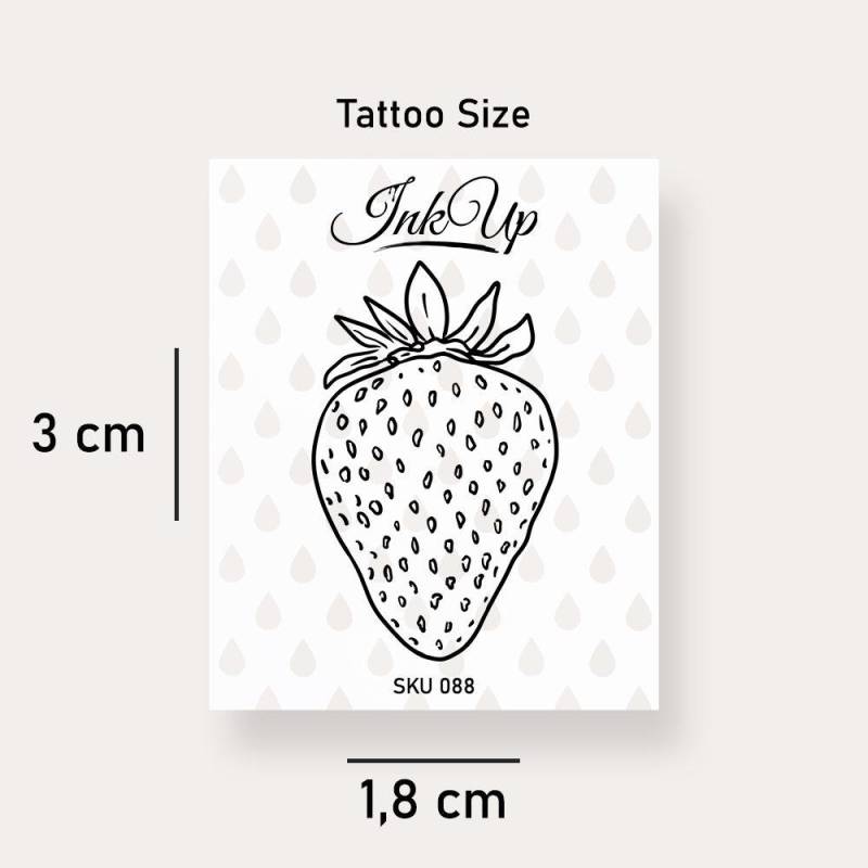 Temporäres Tattoo Erdbeer von Etsy - InkUpTattoo