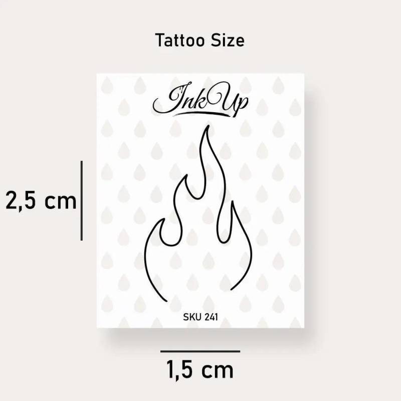 Temporäres Tattoo Flamme von Etsy - InkUpTattoo
