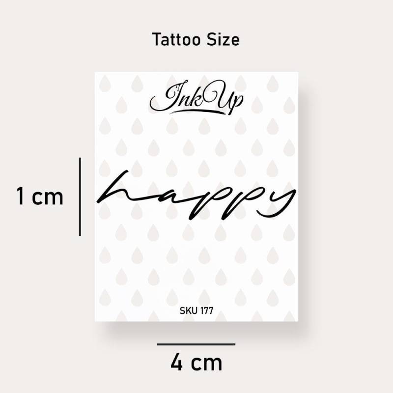 Temporäres Tattoo Happy Temporäres Tattoo Happy von Etsy - InkUpTattoo