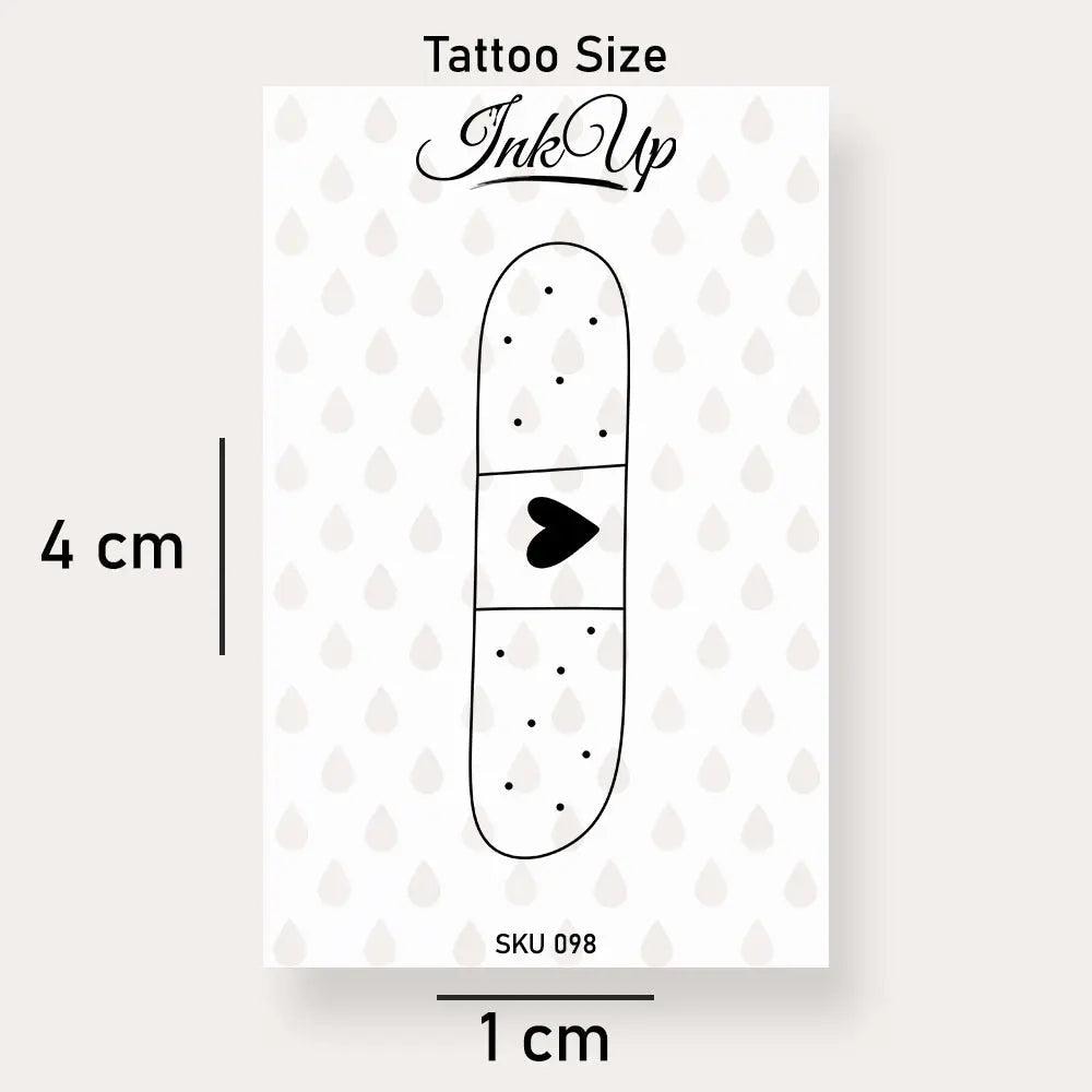 Temporäres Tattoo Herz Pflaster von Etsy - InkUpTattoo