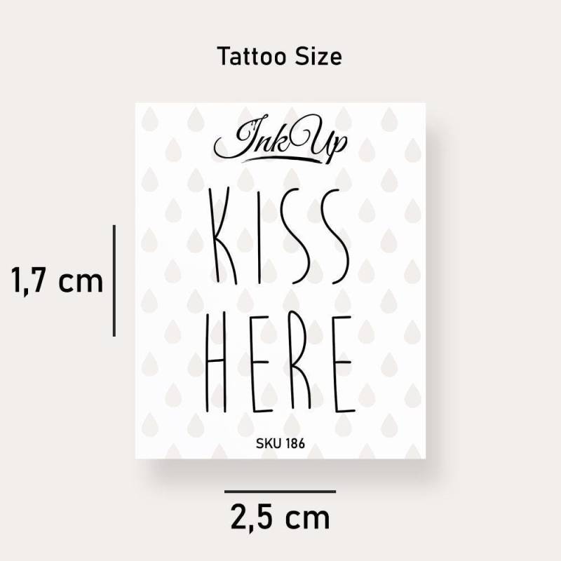 Temporäres Tattoo Kiss Here Temporäres Tattoo Kiss Here von Etsy - InkUpTattoo