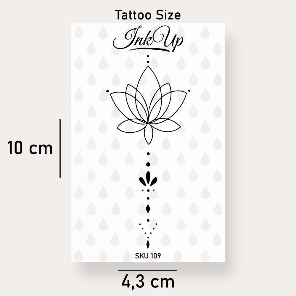 Temporäres Tattoo Lotus Ornamente Punkt Temporäres Tattoo Lotus Ornamente Punkt von Etsy - InkUpTattoo