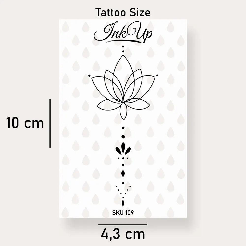 Temporäres Tattoo Lotus Ornamente Punkt von Etsy - InkUpTattoo