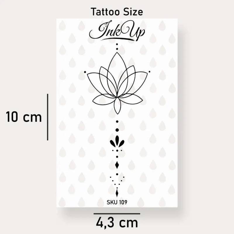 Temporäres Tattoo Lotus Ornamente Punkt von Etsy - InkUpTattoo
