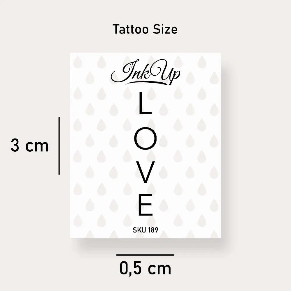 Temporäres Tattoo Love von Etsy - InkUpTattoo