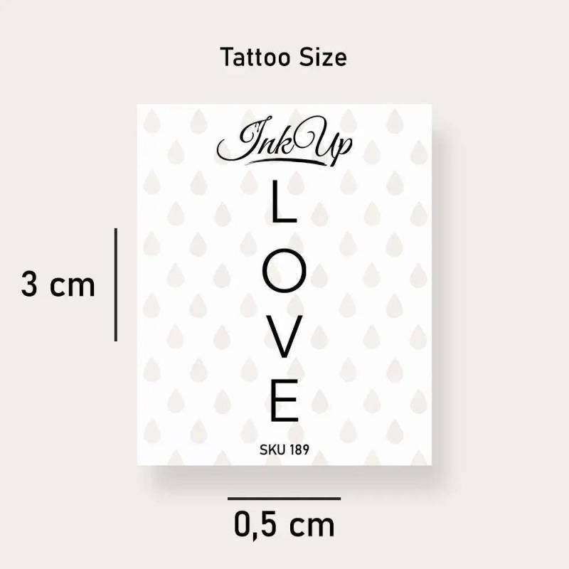 Temporäres Tattoo Love von Etsy - InkUpTattoo