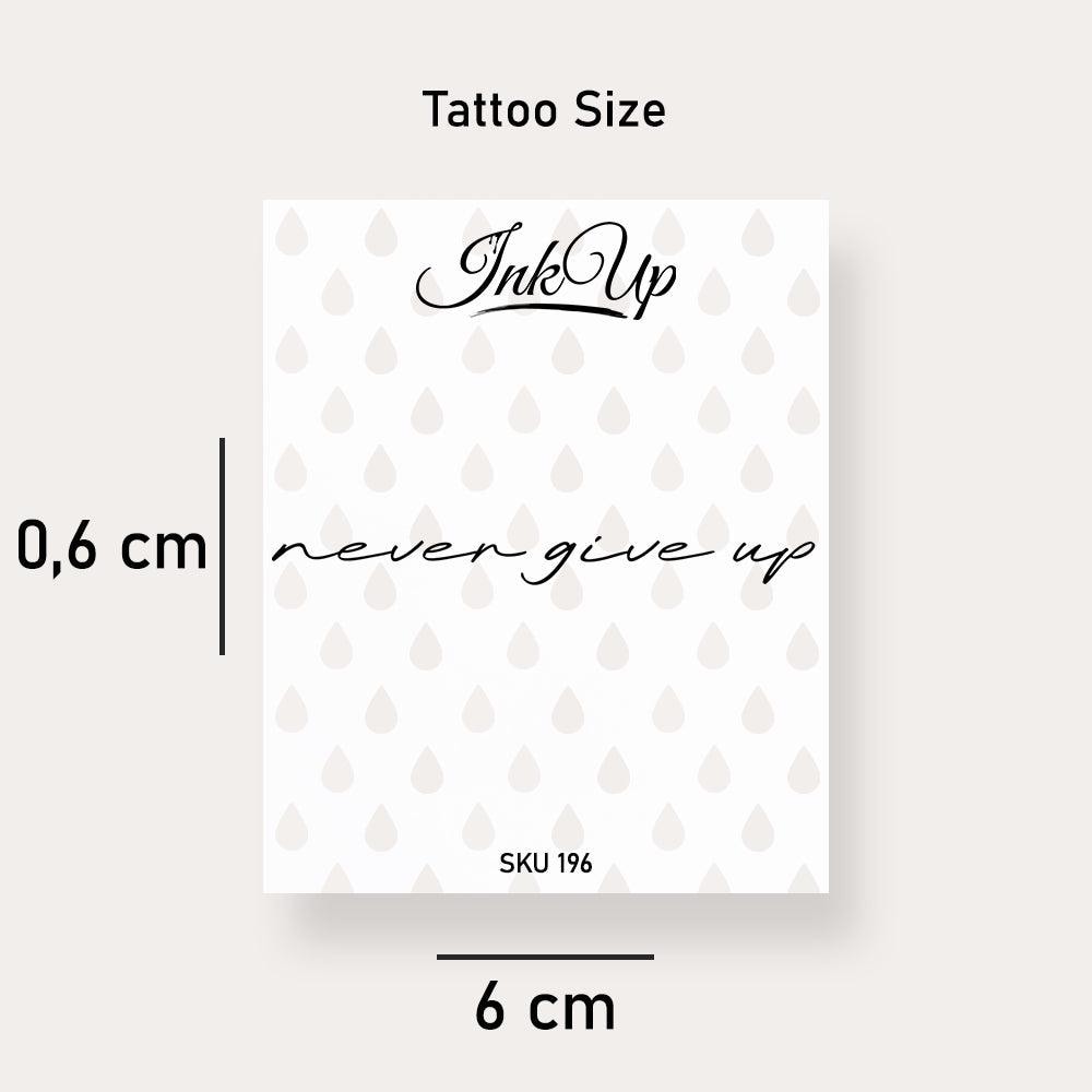Temporäres Tattoo Never Give Up Temporäres Tattoo Never Give Up von Etsy - InkUpTattoo