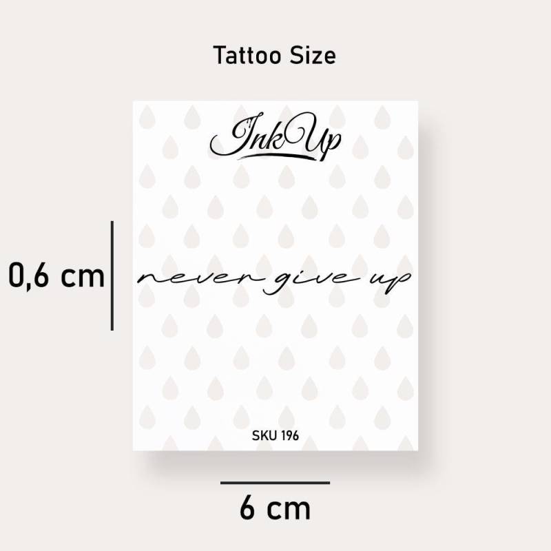 Temporäres Tattoo Never Give Up Temporäres Tattoo Never Give Up von Etsy - InkUpTattoo