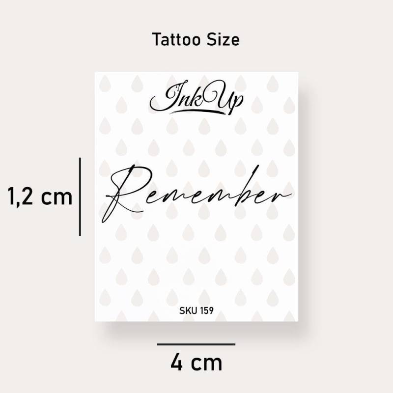 Temporäres Tattoo Remember Temporäres Tattoo Remember von Etsy - InkUpTattoo
