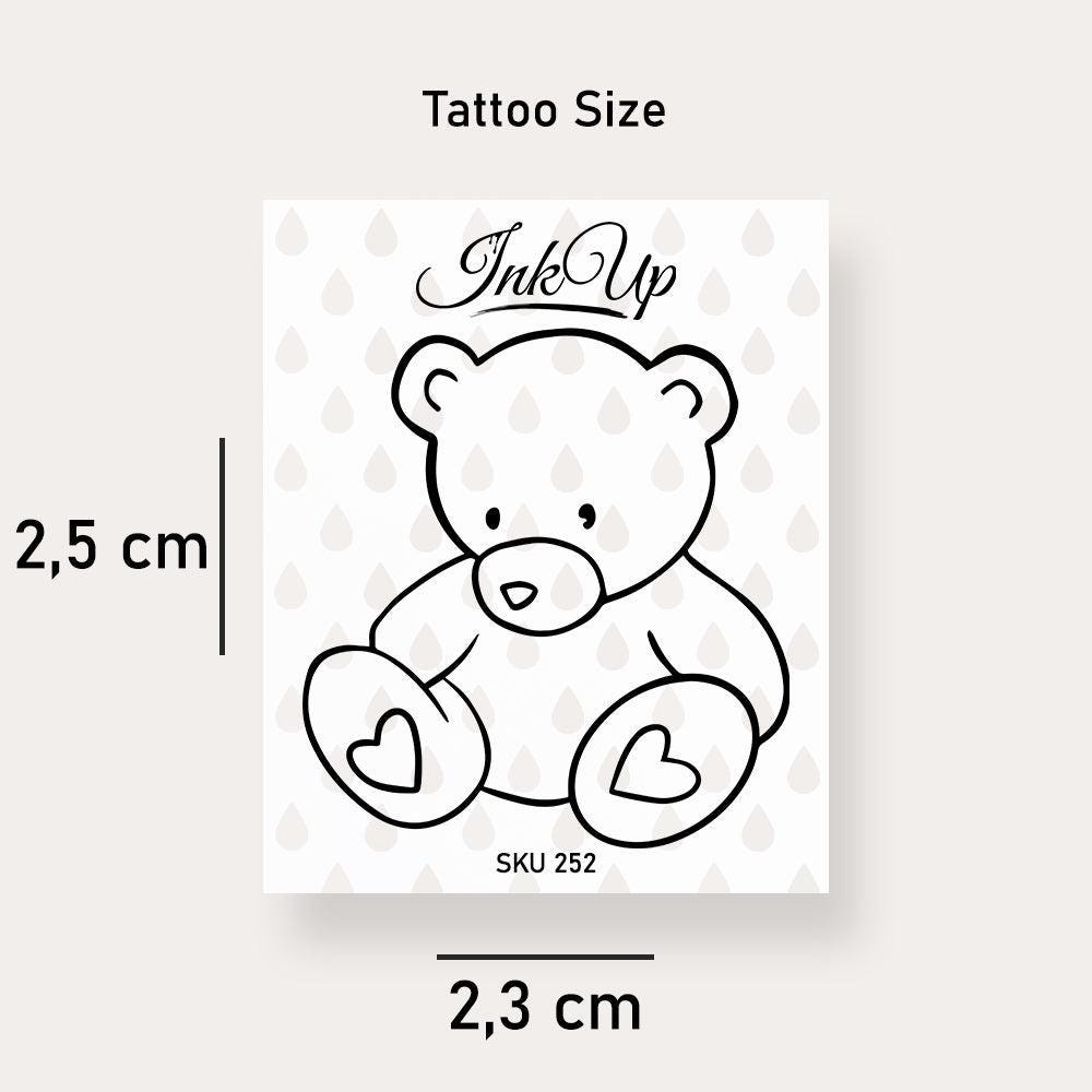 Temporäres Tattoo Teddybär Herz Temporäres Tattoo Teddybär Herz von Etsy - InkUpTattoo