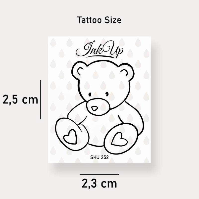 Temporäres Tattoo Teddybär Herz Temporäres Tattoo Teddybär Herz von Etsy - InkUpTattoo