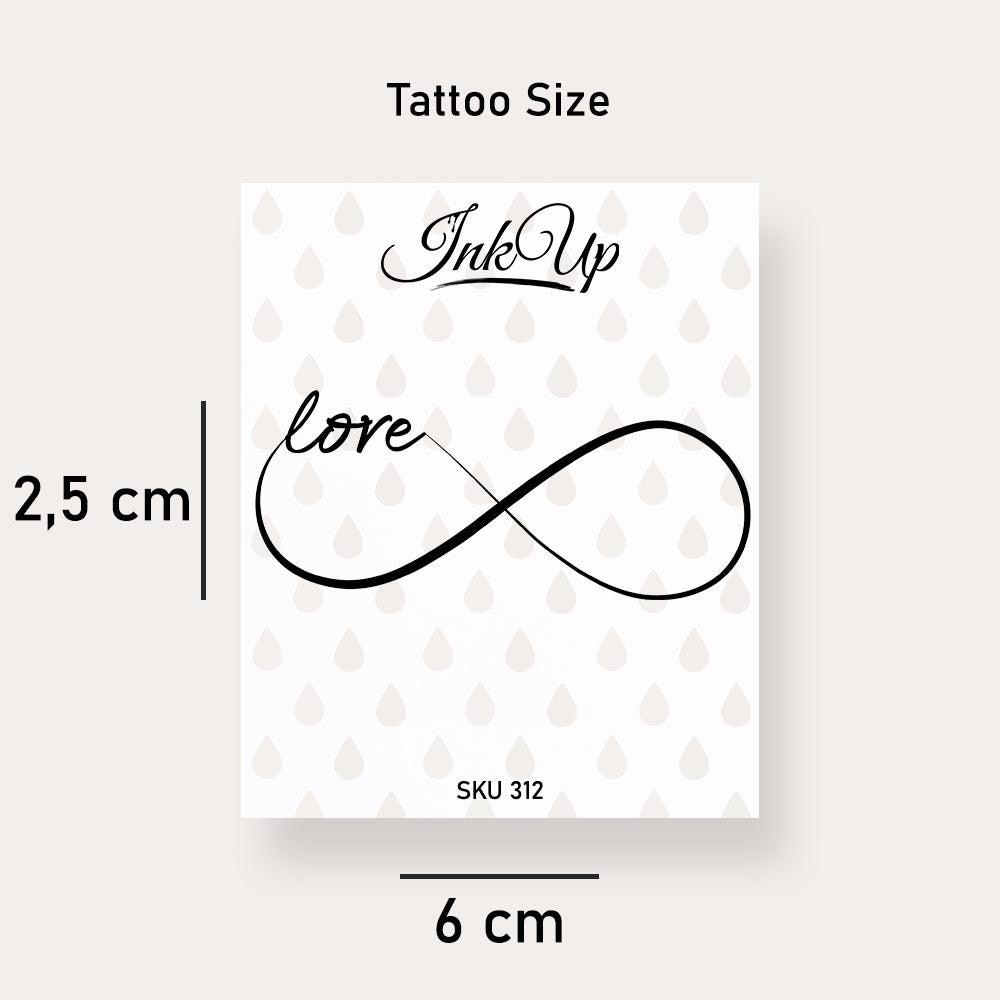Temporäres Tattoo Unendlichkeitszeichen Love von Etsy - InkUpTattoo