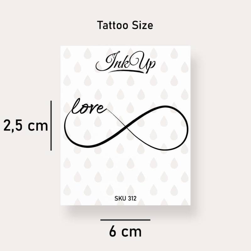 Temporäres Tattoo Unendlichkeitszeichen Love von Etsy - InkUpTattoo