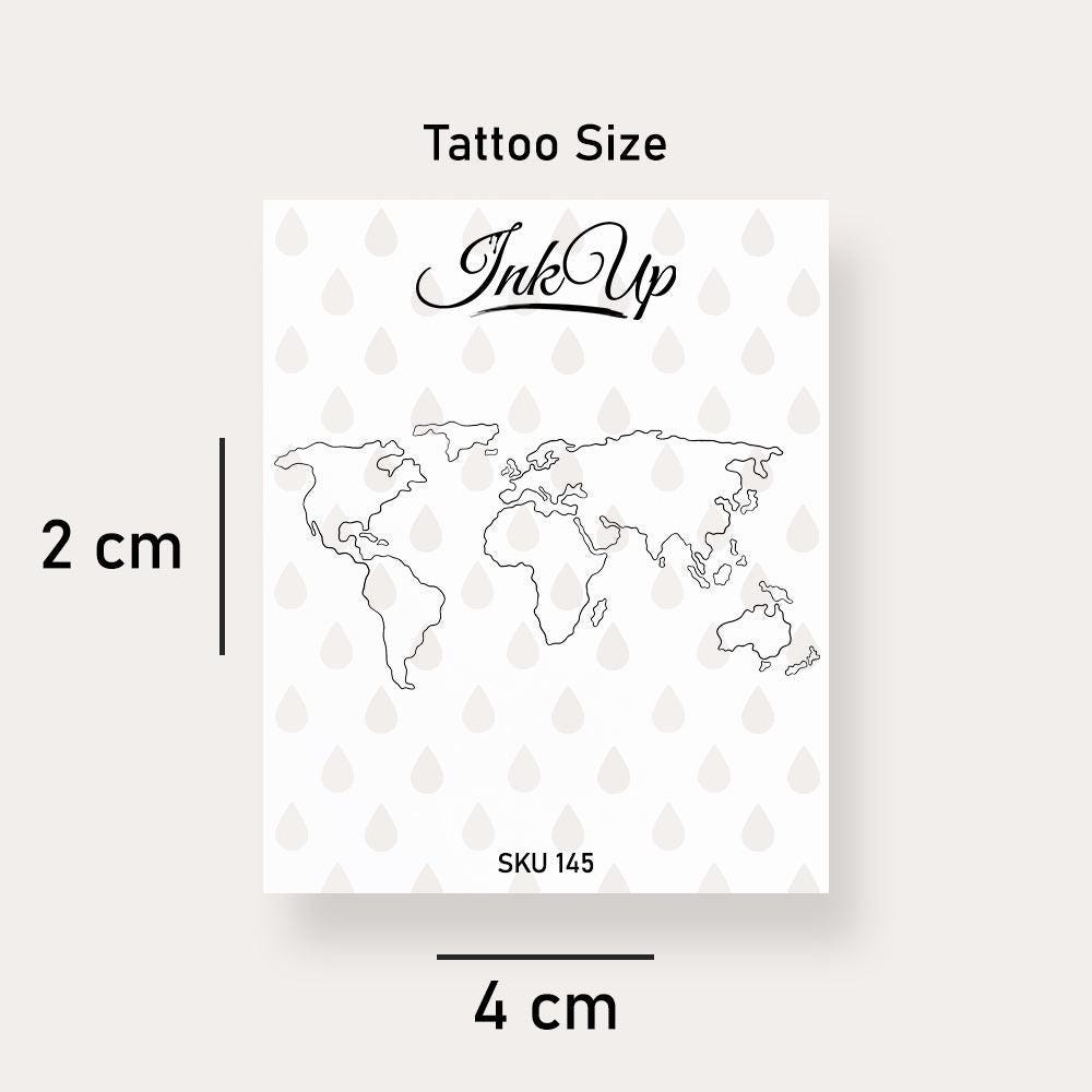 Temporäres Tattoo Weltkarte Temporäres Tattoo Weltkarte von Etsy - InkUpTattoo