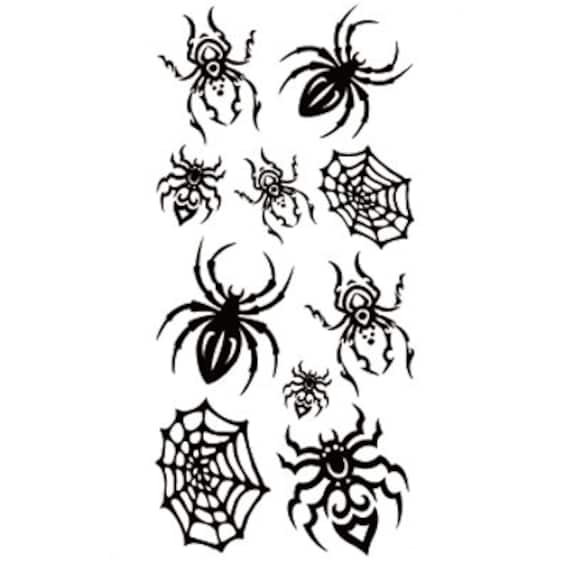 Spinnennetz Temporäre Tattoos Halloween Gruselig Krabbelig Sticker | 2 Bögen Spinnennetz Temporäre Tattoos Halloween Gruselig Krabbelig Sticker | 2 Bögen von Etsy - Inkweartattoos