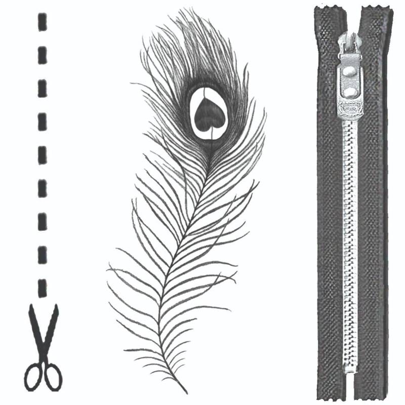 Set Mit 3 Lustigen Temporären Tattoos Lineare Designs Für Arm, Handgelenk, Knöchel, 2x2" Größe | Zip Feather Cut Line Kopien von Etsy - Inkweartattoos