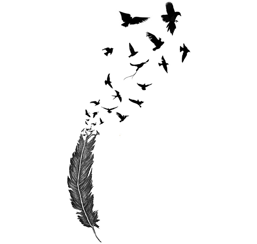 Vögel Einer Feder Temporäres Tattoo | 9cm X 5cm 3 Exemplare Hochwertiger Gestanzter Transfer Schneller Versand Vögel Einer Feder Temporäres Tattoo | 9cm X 5cm 3 Exemplare Hochwertiger Gestanzter Transfer Schneller Versand von Etsy - Inkweartattoos