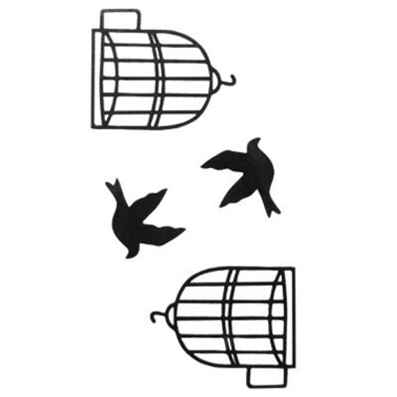 Vogelkäfig Temporäre Tattoos | Nettes Lustiges Halloween-Festival Oder Kinder Verkleiden Sich Tätowierungen 10 X 6 cm - Schneller Versand von Etsy - Inkweartattoos