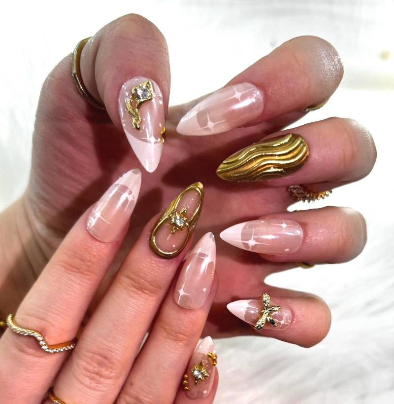 Goldene Elegante Gelnägel von Etsy - InstantPerfectNails