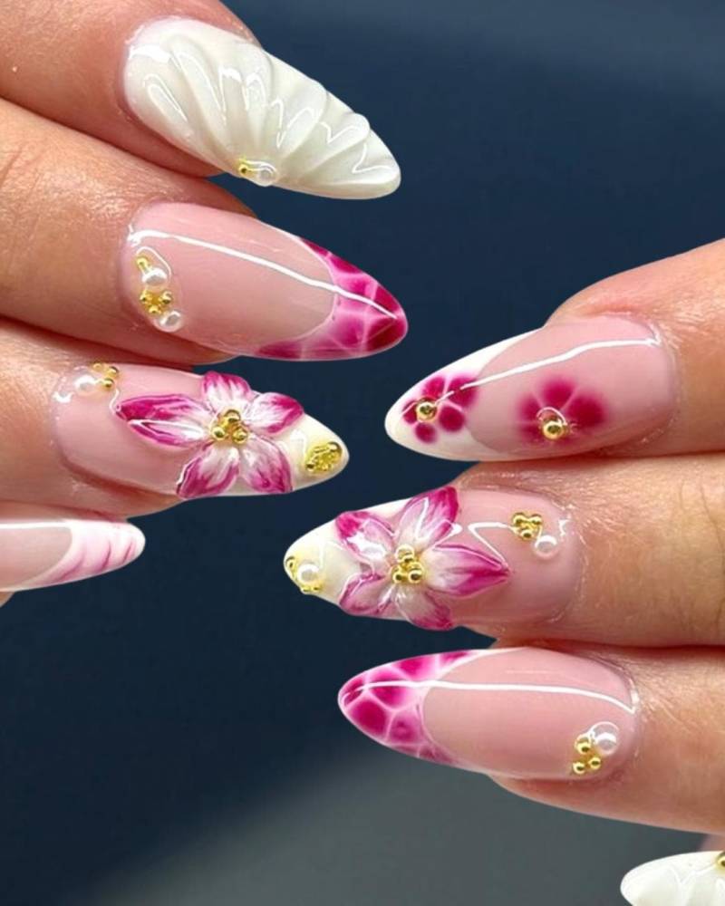 Sommer Gel Nägel Design Blumen Für von Etsy - InstantPerfectNails