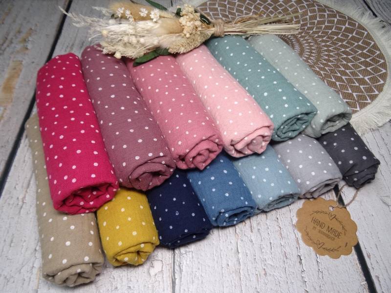 Musselin Tuch Baby Spucktuch Mulltuch Musselin-Decken, Ökotex , in Verschiedenen Größen, 13 Farben, Punkte von Etsy - IriannaShop