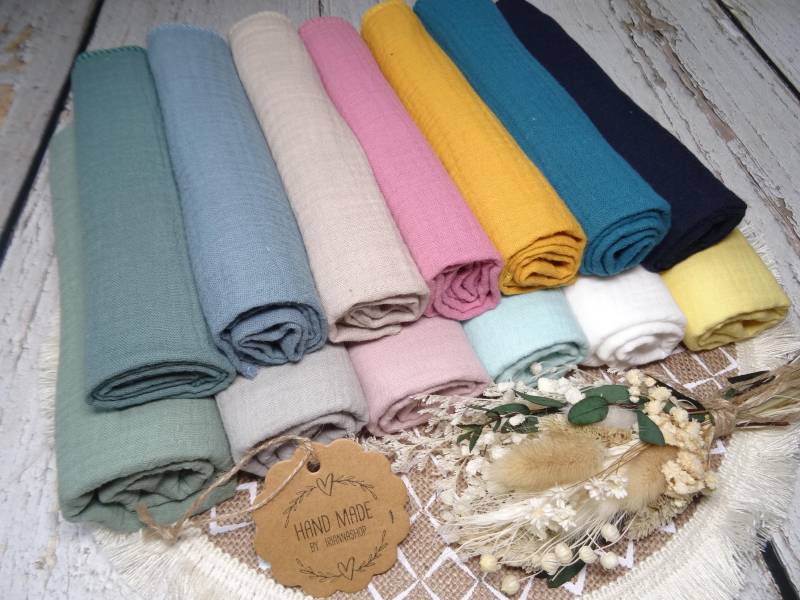 Musselin Tuch Baby Spucktuch Mulltuch Musselin-Decken, Ökotex , in Verschiedenen Größen, 22 Farben von Etsy - IriannaShop