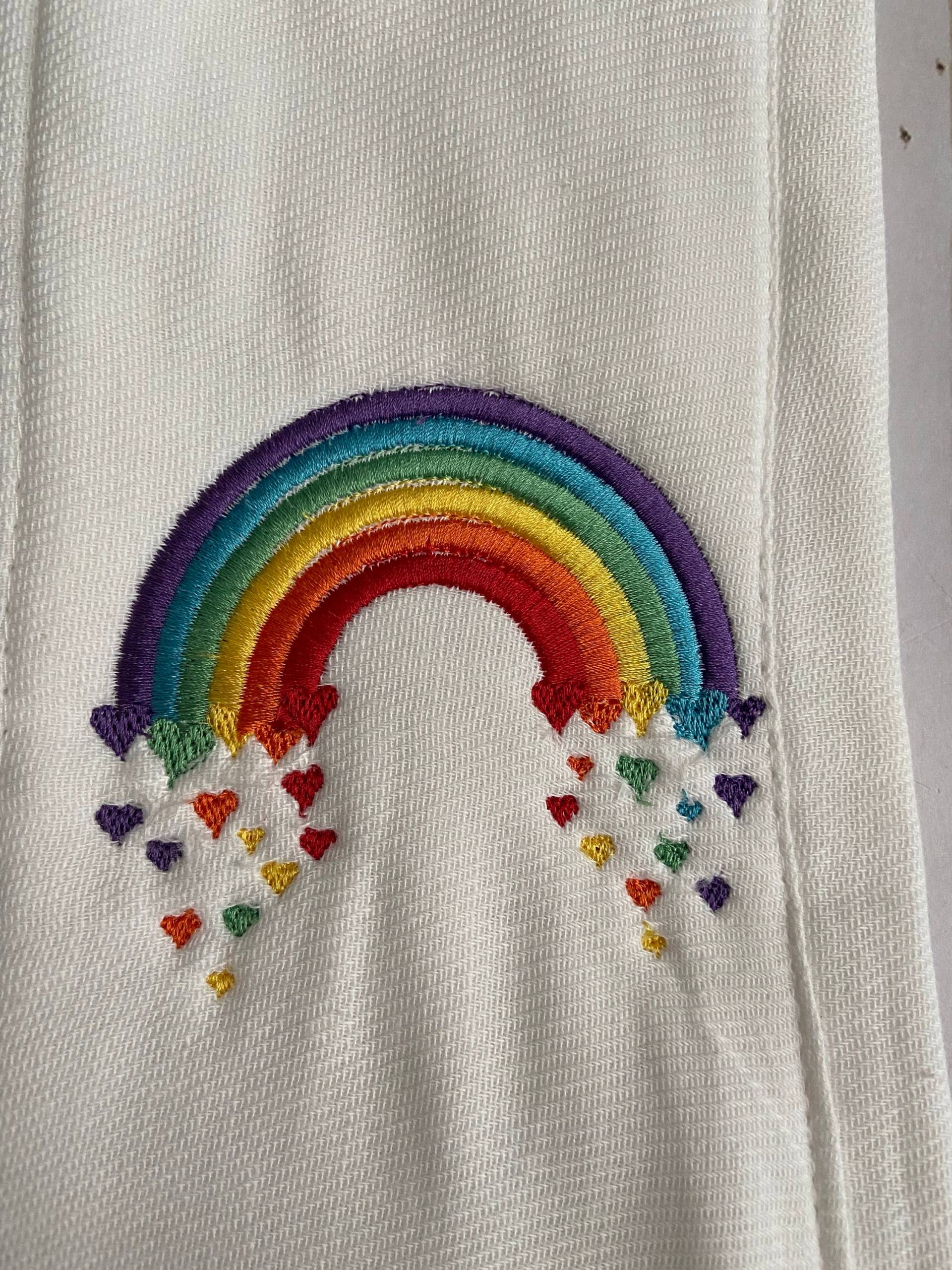 Regenbogen Motiv 3Er Set Bestickte Leinen Regenbogen Motiv 3Er Set Bestickte Leinen von Etsy - IzzysAtticStore