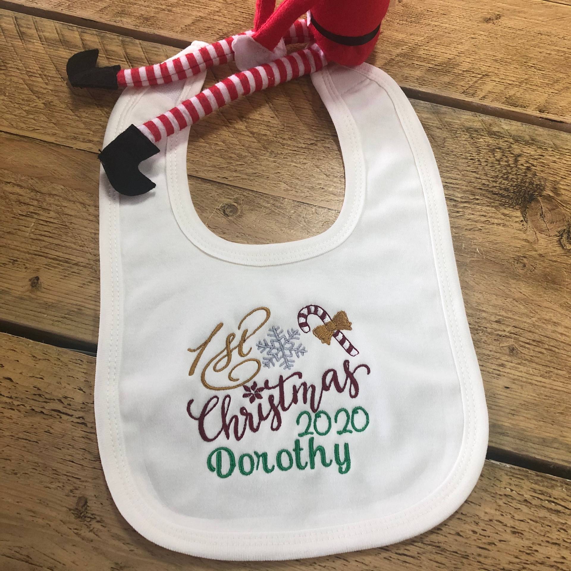 Personalisiertes Mein Erstes Weihnachten Besticktes Babylätzchen von Etsy - JGPgifts