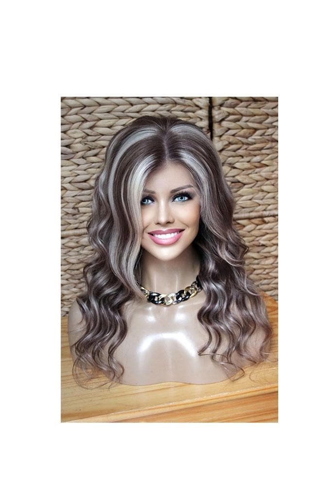 Perücke Lace Wig Remy Echthaar 100% Blond Weißblond Aschblond Asch Aschbraun Dunkelbraun Braun Highlights Strähnchen Lang Gewellt Wellig von Etsy - JLWLaceWigPeruecken