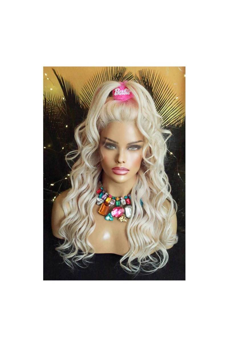 Perücke Remy Echthaar 100% Lace Wig Gewellt Gelockt Lang Langhaar Blond Hellblond Weißblond Aschblond Eisblond Platinblond 13x4 von Etsy - JLWLaceWigPeruecken