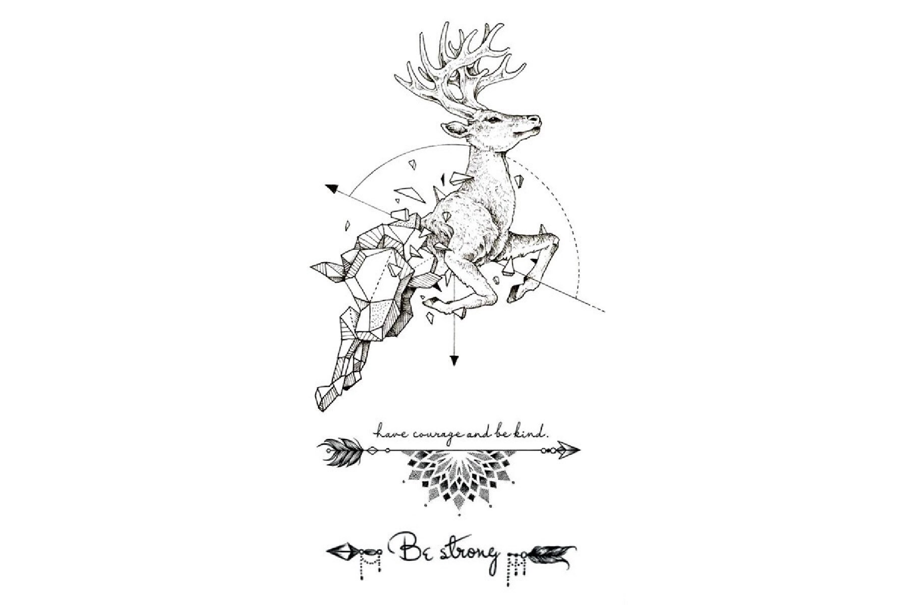 Antilope Temporäres Tattoo, Blume Kopf Fake Wasserfestes Tattoo Antilope Temporäres Tattoo, Blume Kopf Fake Wasserfestes Tattoo von Etsy - JUZIgift