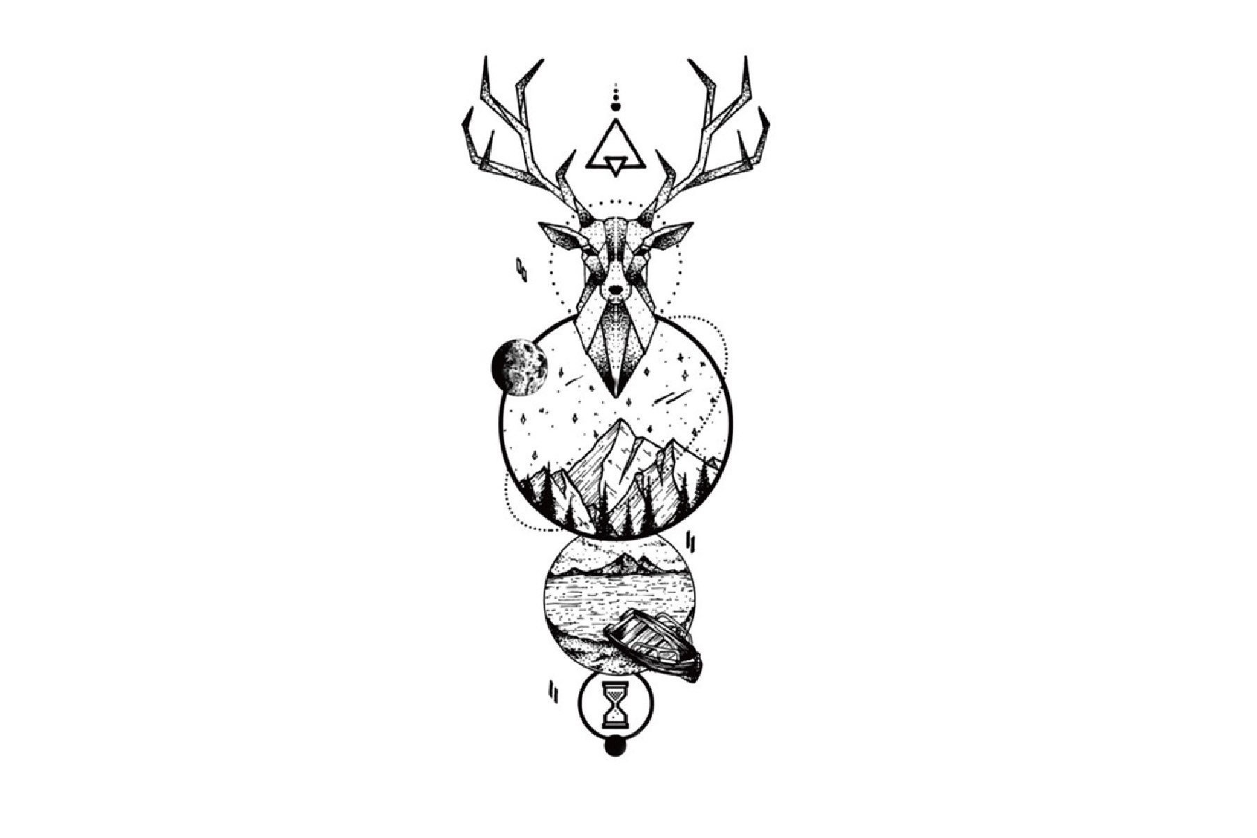 Antilope Temporäres Tattoo, Blume Kopf Fake Wasserfestes Tattoo Antilope Temporäres Tattoo, Blume Kopf Fake Wasserfestes Tattoo von Etsy - JUZIgift