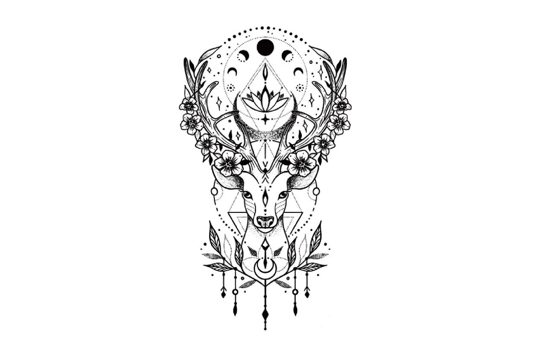 Antilope Temporäres Tattoo, Blume Kopf Fake Wasserfestes Tattoo Antilope Temporäres Tattoo, Blume Kopf Fake Wasserfestes Tattoo von Etsy - JUZIgift