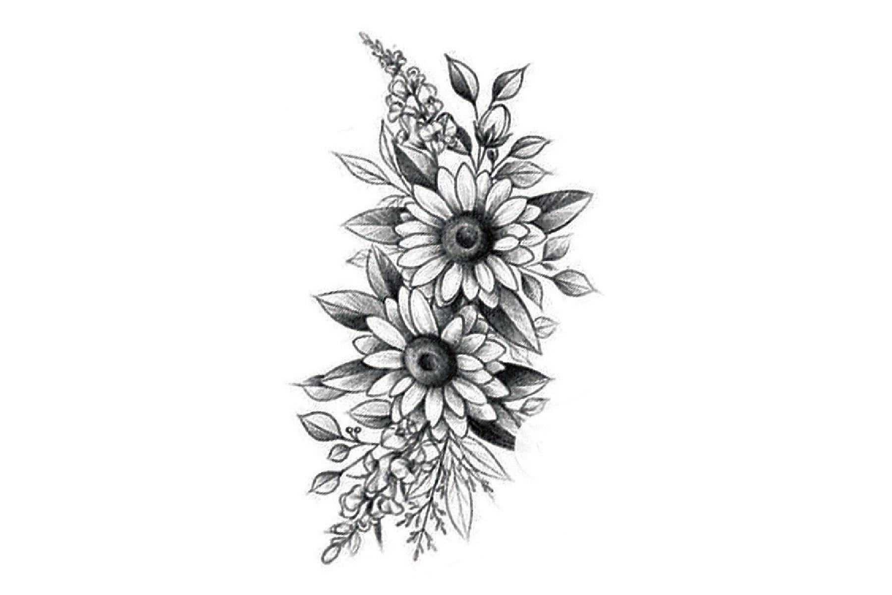 Blume Temporäres Tattoo, Floral Festival Tattoos, Schwarze Floral Tattoo Blume Temporäres Tattoo, Floral Festival Tattoos, Schwarze Floral Tattoo von Etsy - JUZIgift