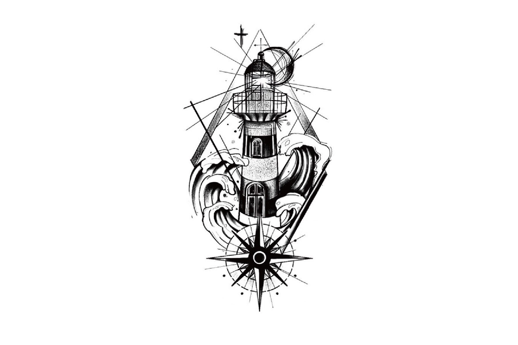 Leuchtturm Temporäres Tattoo, Sonnenuntergang Traditionelles Welle Tattoo Leuchtturm Temporäres Tattoo, Sonnenuntergang Traditionelles Welle Tattoo von Etsy - JUZIgift