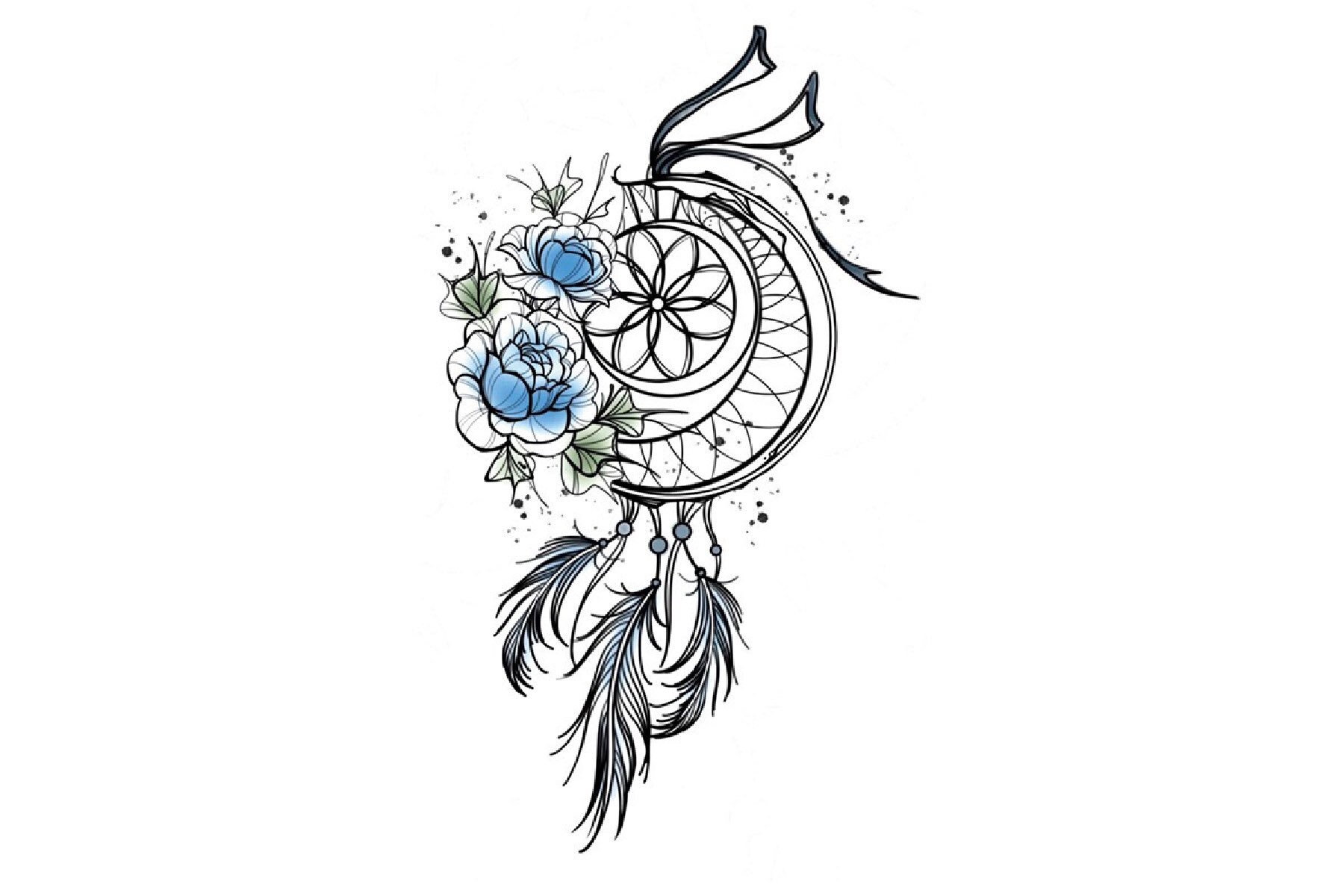 Traumfang Temporäres Tattoo, Feder Federtattoo, Tattoo Traumfang Temporäres Tattoo, Feder Federtattoo, Tattoo von Etsy - JUZIgift