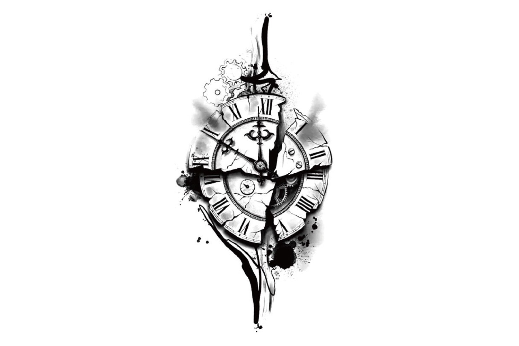 Uhr Pfeil Temporäres Tattoo, Anker Schwarze Uhr Pfeil Temporäres Tattoo, Anker Schwarze von Etsy - JUZIgift