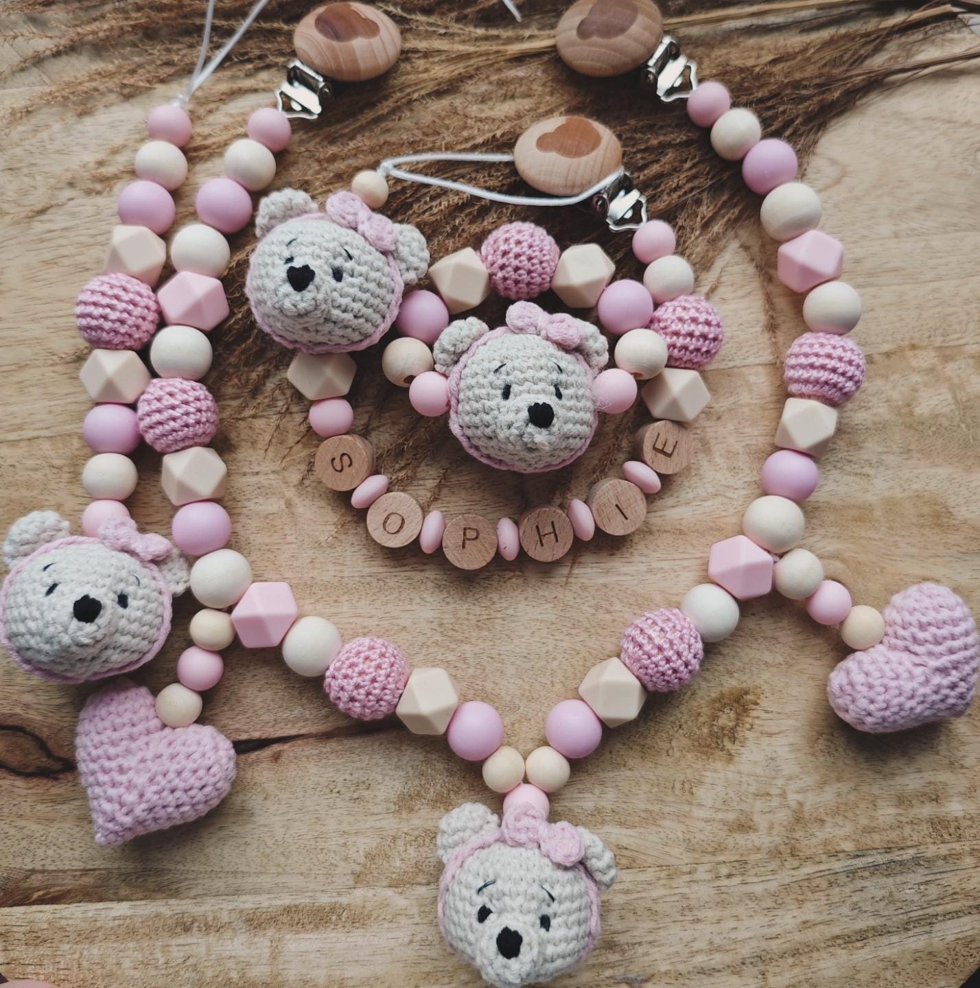 Bärenset - Kinderwagenkette, Schnullerkette, Greifling & Babyschalen Anhänger Bärenset - Kinderwagenkette, Schnullerkette, Greifling & Babyschalen Anhänger von Etsy - JackysHandmadeLiebe