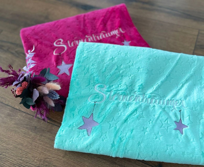 sternenträumer Babydecke Waffelpiqué Und Kuschelfleece/Kuscheldecke Kinderwagendecke Personalisierbar Mit Namen Geschenk Geburt von Etsy - JaninesFadenzauber