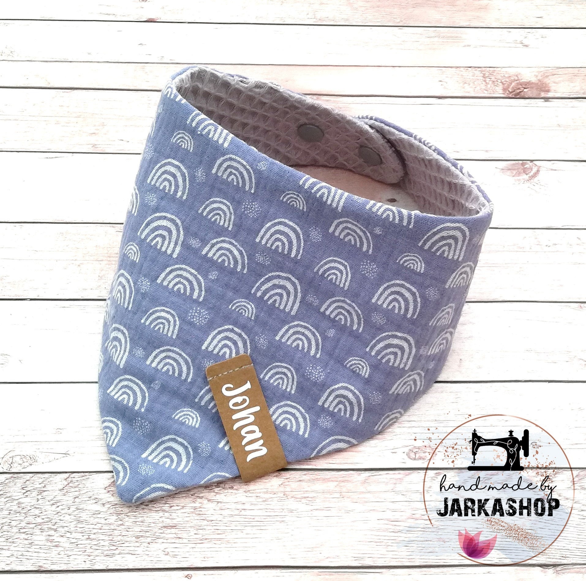Baby Wende-Halstuch Aus Waffelpique/Musselin "Regenbogen Hellblau-Silbergrau", Personalisiert, Halstuch, Babyhalstuch, Halstuch Mit Namen Baby Wende-Halstuch Aus Waffelpique/Musselin "Regenbogen Hellblau-Silbergrau", Personalisiert, Halstuch, Babyhalstuch, Halstuch Mit Namen von Etsy - Jarkashop