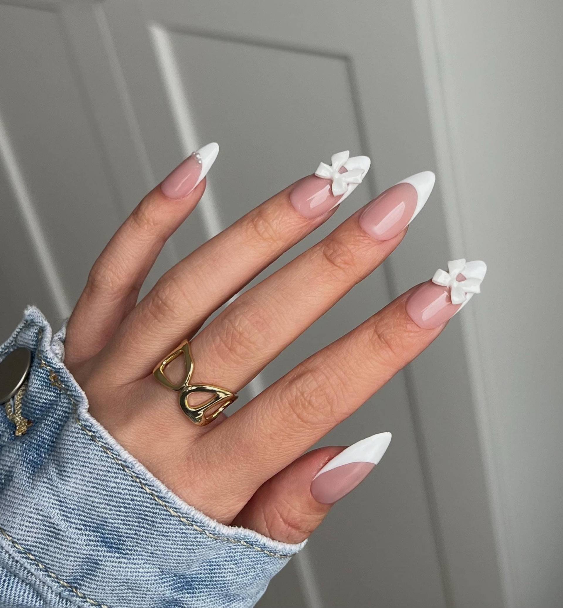 Classic Bow Press On Nails Black/White Classic Bow Press On Nails Black/White von Etsy - JasminsPressOns
